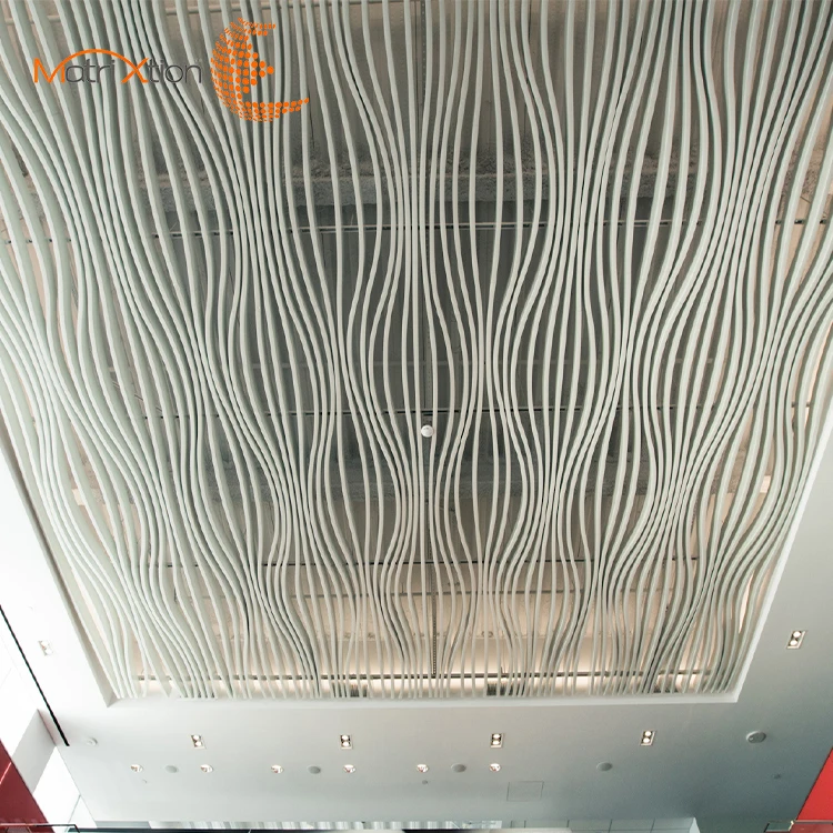 False Baffle Ceiling Ceiling False Design Wood Panels Aluminium Aluminum Modern Office Building Metal Ceilings Customized Size