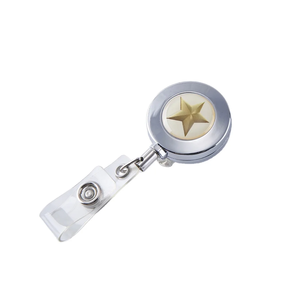 ID Customized Retractable Plastic Badge Reel Holder Pull Reel Key with Belt Clip