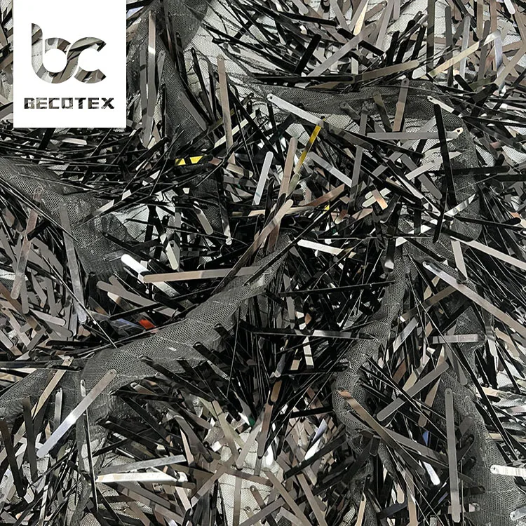 2024 New arrival high quality heavy sequin embroidery fabric fashion tulle dress sequin fabric