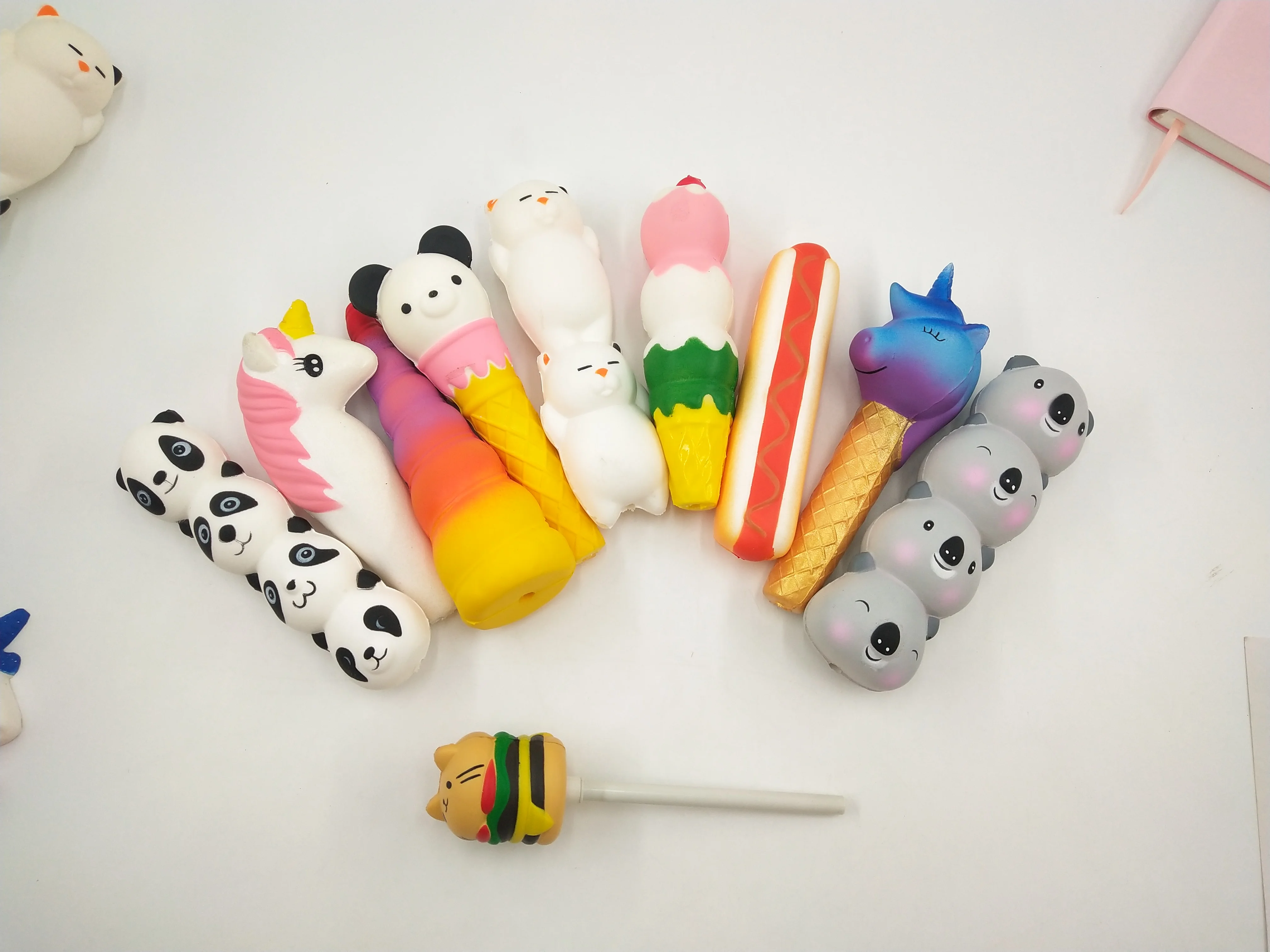 Amazon Hottest PU foam Stress Pen Cover Ice Cream Soft Foam Slow Rising Relief