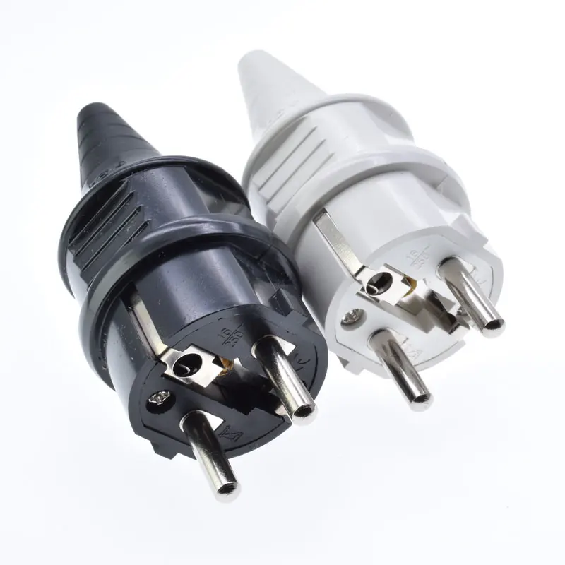 EU Socket Wiring Plug 16A 250V Schuko Type-F European Connector French German Korean Russia Assembly Receptacle Connector