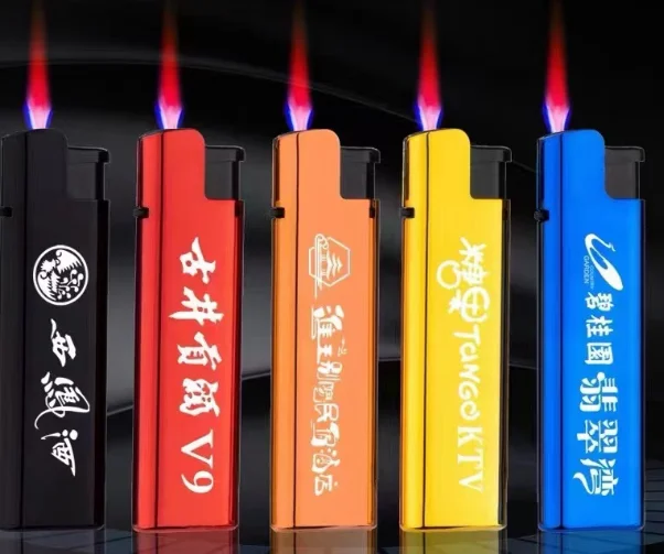 Iron Shell Metal Windproof Inflatable Lighter Custom Free Laser Engraving Advertising QR Code Manufacturers Wholesale