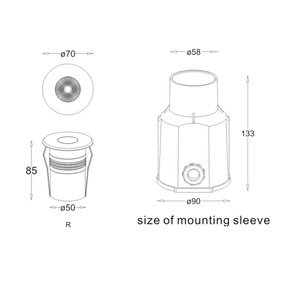5 Вт COB светодиодный подземный прожектор из нержавеющей стали 316 IP67 Водонепроницаемый 12 вольт напольный светильник
