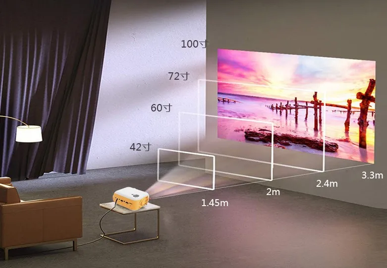 Home Theater  LCD Projector 1080p Full H-D Video Projector Home Cinema Smart Phone Projector