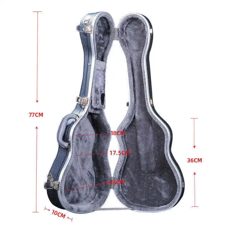 Factory Custom Abs Guitar Cases Wholesale Grey 7mm Long Plush Electrical Guitar Hard Case ukulele ABS CASE