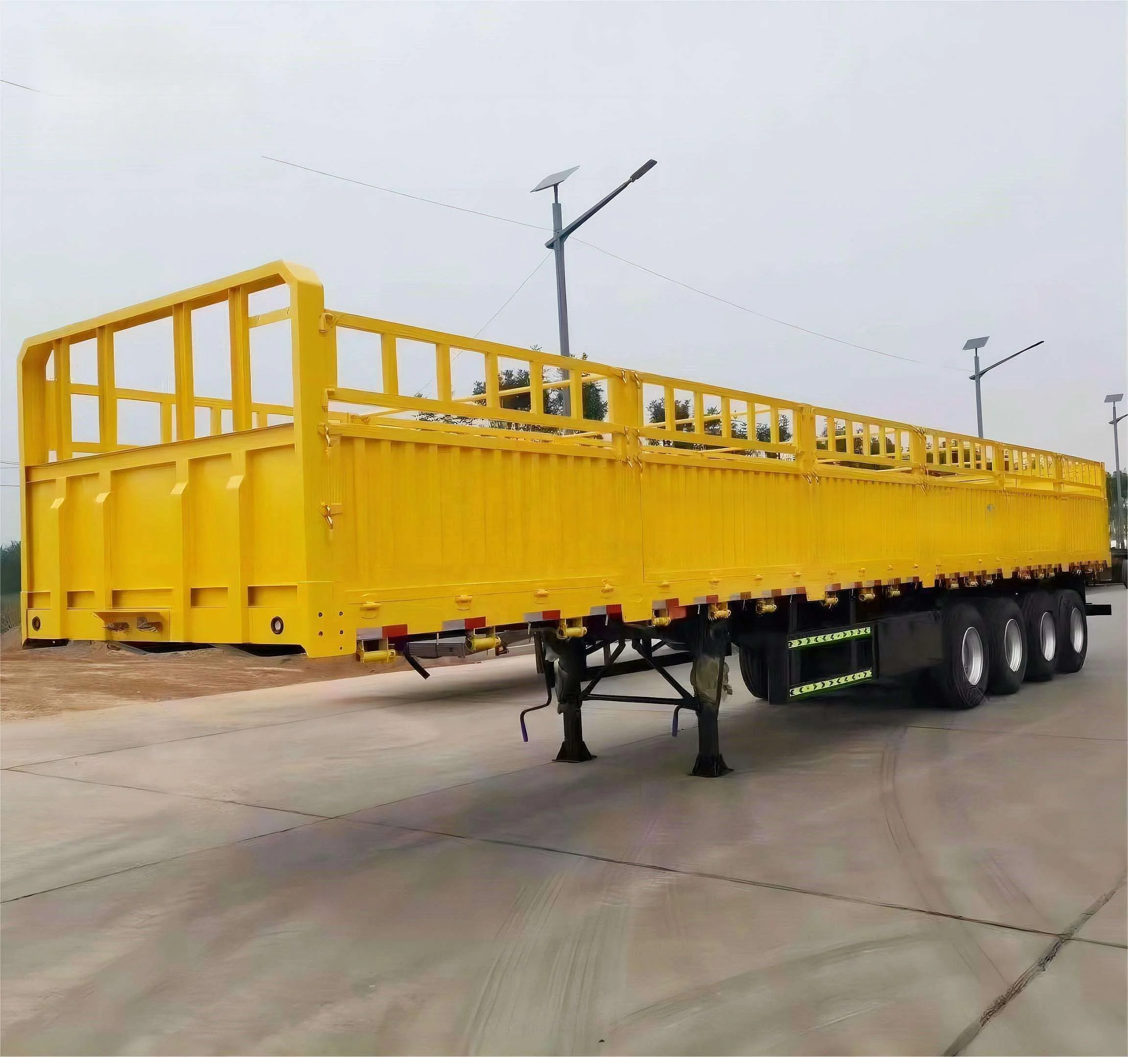 JINMA 3 Axles Heavy Cargo Transport Side Fence Semi Trailer Fence Truck Trailer For Guyana