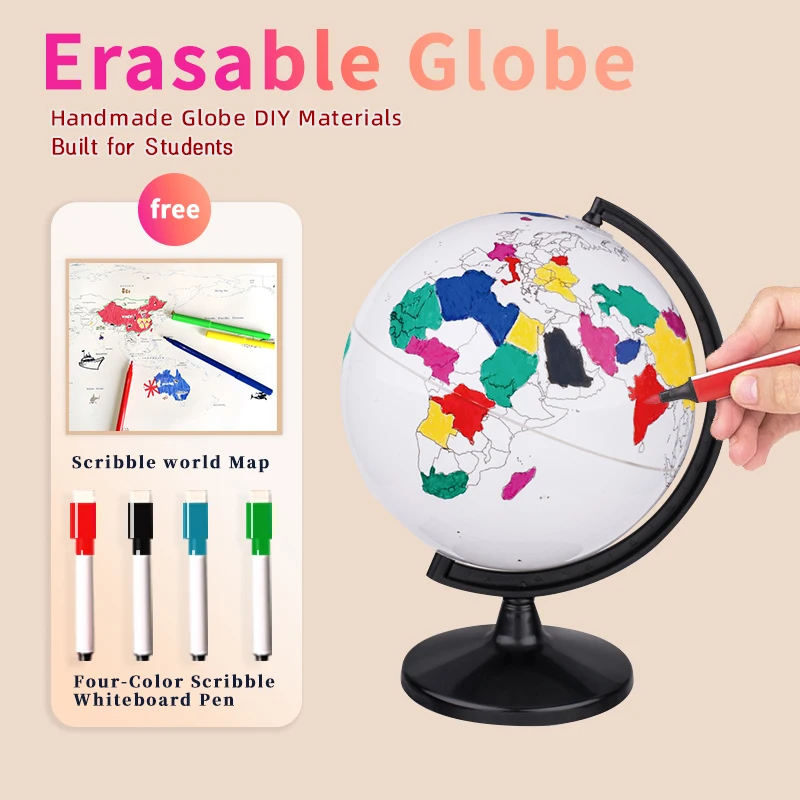 Wholesale Geography Teaching World Globe Interactive Children and Parents Geographic Toy Play Earth Globe Model with Markers