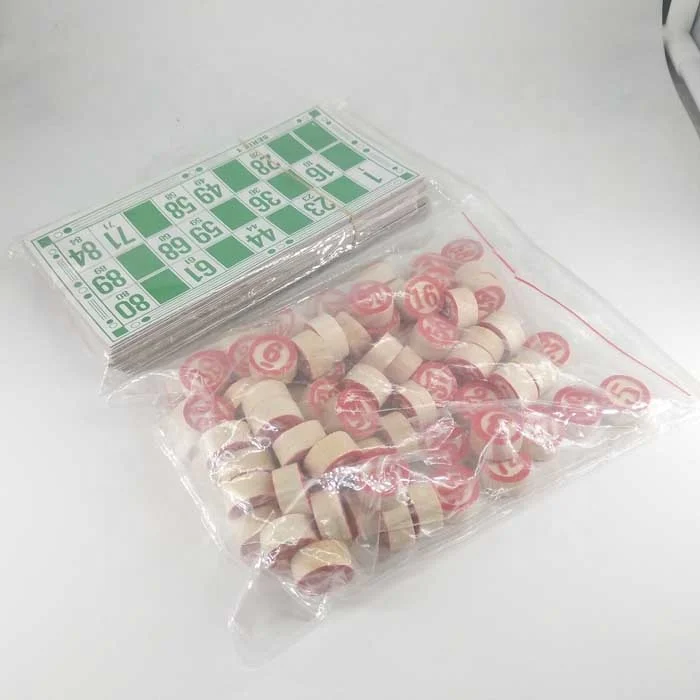 Wood Russian Lotto Game Bingo Cards Set 90pcs