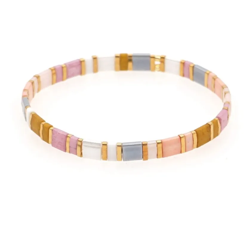 Zooying Custom Retro warm color TILA string bead bracelet delicate  Tila rice bead woman  bracelet  fashion design bracelet