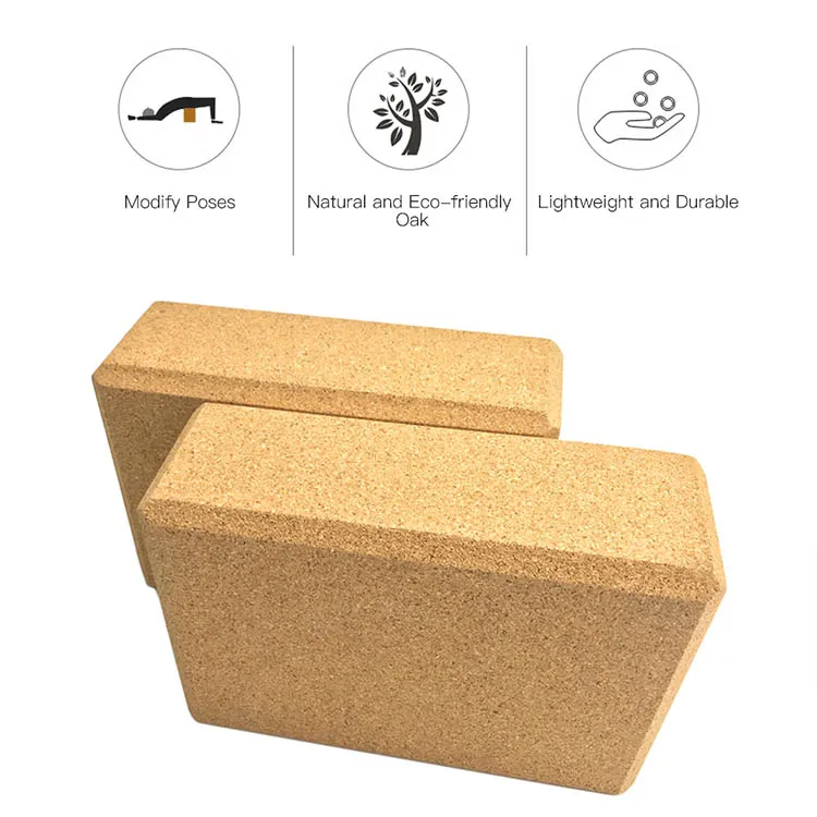 
Cork Yoga Block High Density Pilates Brick Stretch Aid Gym Sports Fitness Exercise Yoga Block 