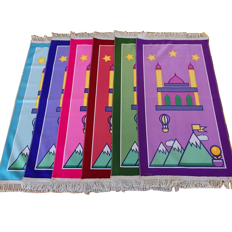 Muslim Prayer Rug Islamic Sajadah Carpet Kids Prayer Mat for Kids gifts