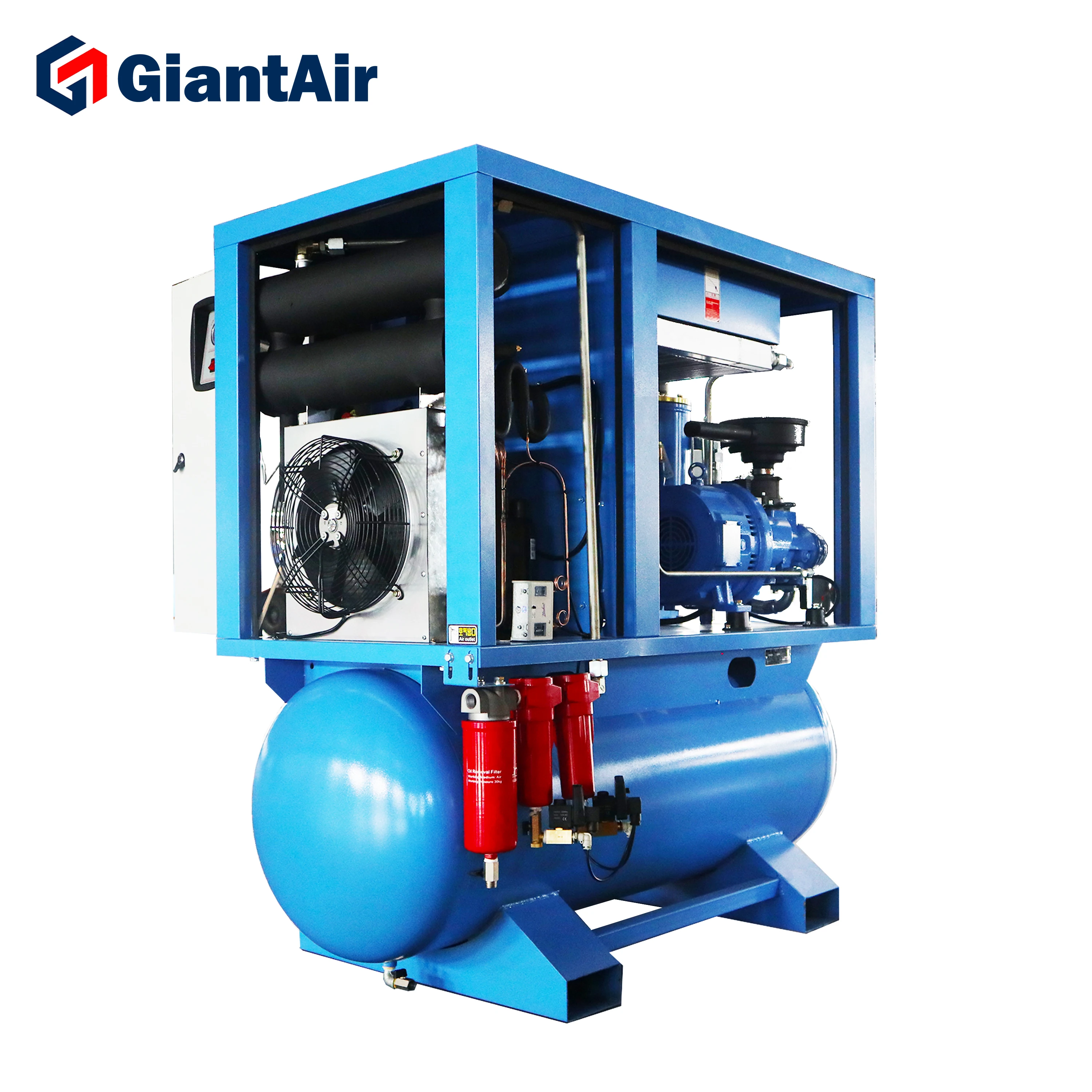 GiantAir Universal Product 22kw Industrial Compressor 30 Hp 3.2m3/min 114cfm Screw Air Compressor with Air Dryer