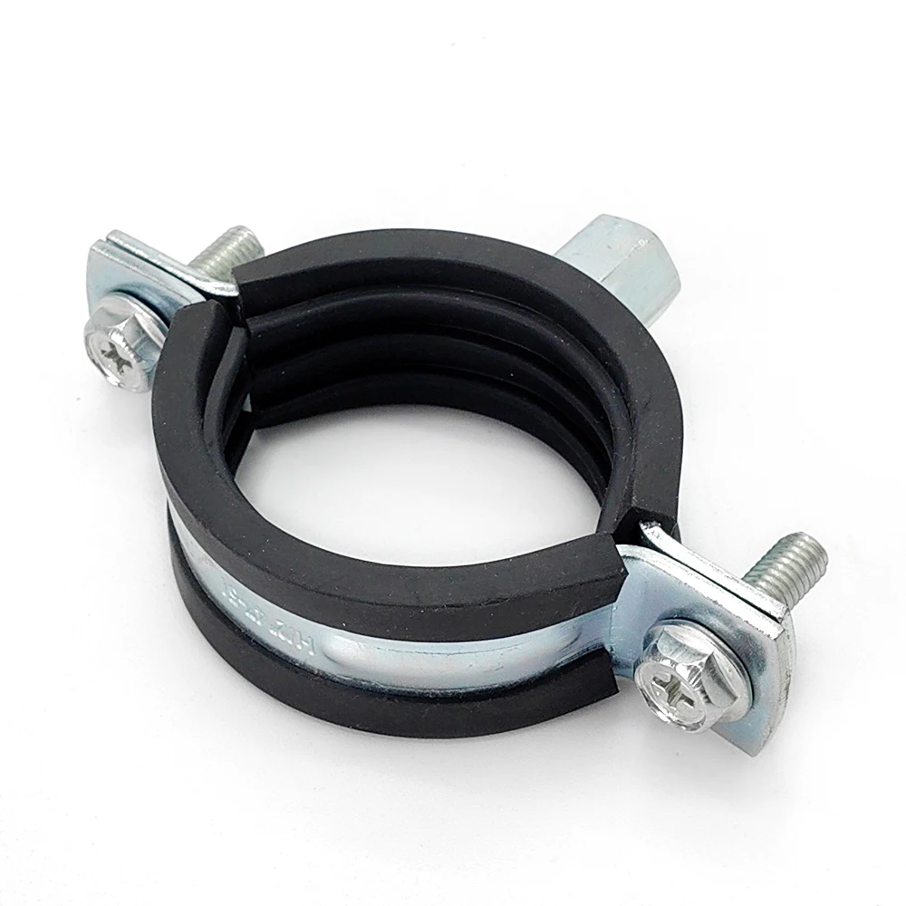 Custom Tubing Cable Abrazadera Lock Quick Fist Clamp Black Rubber Lined Two-screw Hose Clamps