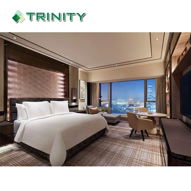 luxury custom made 5 star modern wooden bedroom furniture set for hotel room (1600470888662)