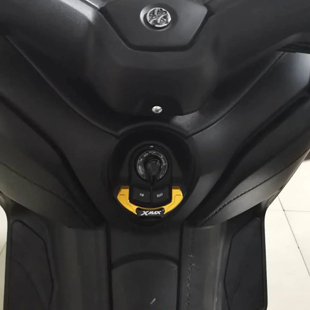 CNC Aluminium Alloy Motorcycle Electric Door Lock Decorative Cover For XMAX200 XMAX300 2017-2019