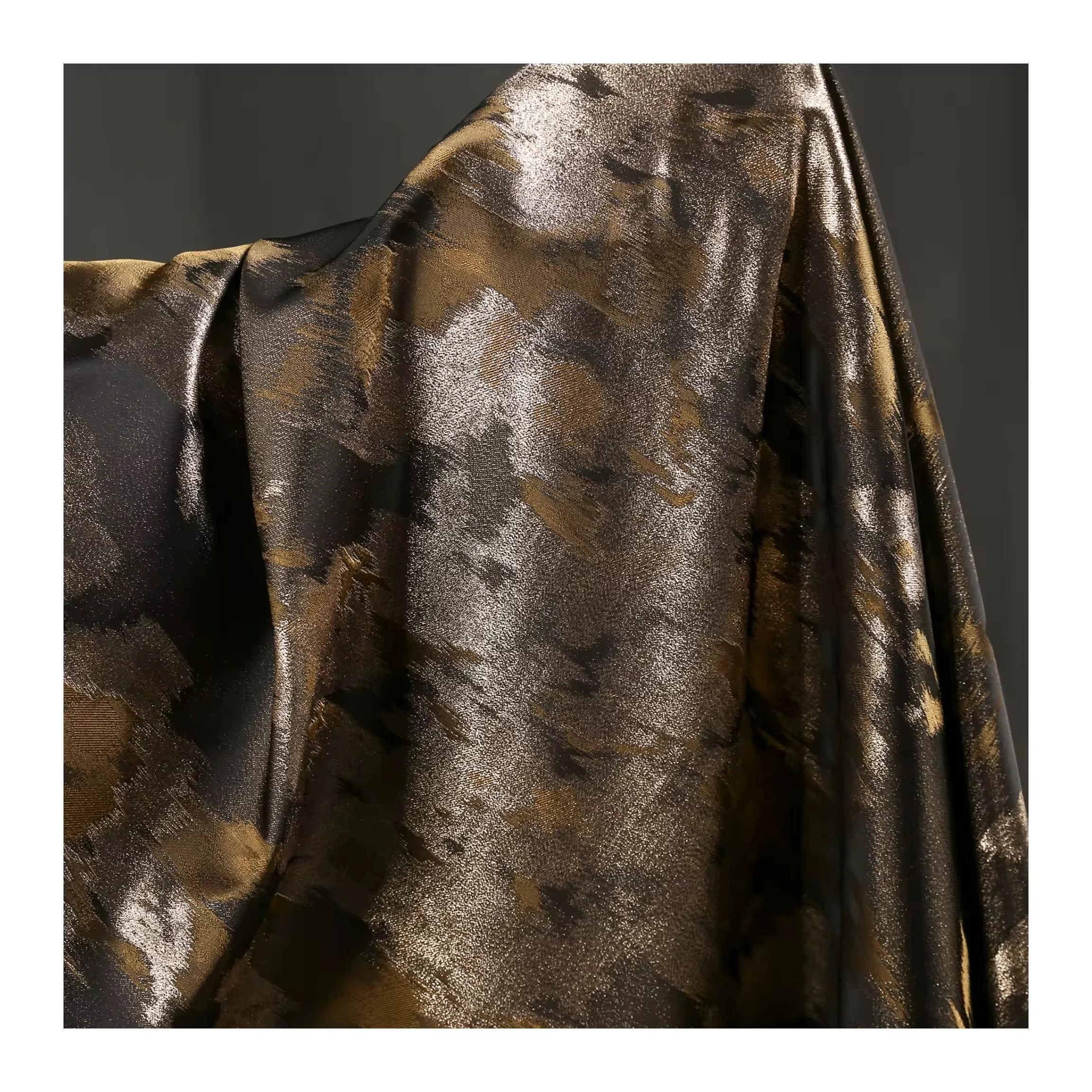 Two-Tone Reflective Jacquard Fabric 100% Polyester Yarn-Dyed Brocade Designer Clothing