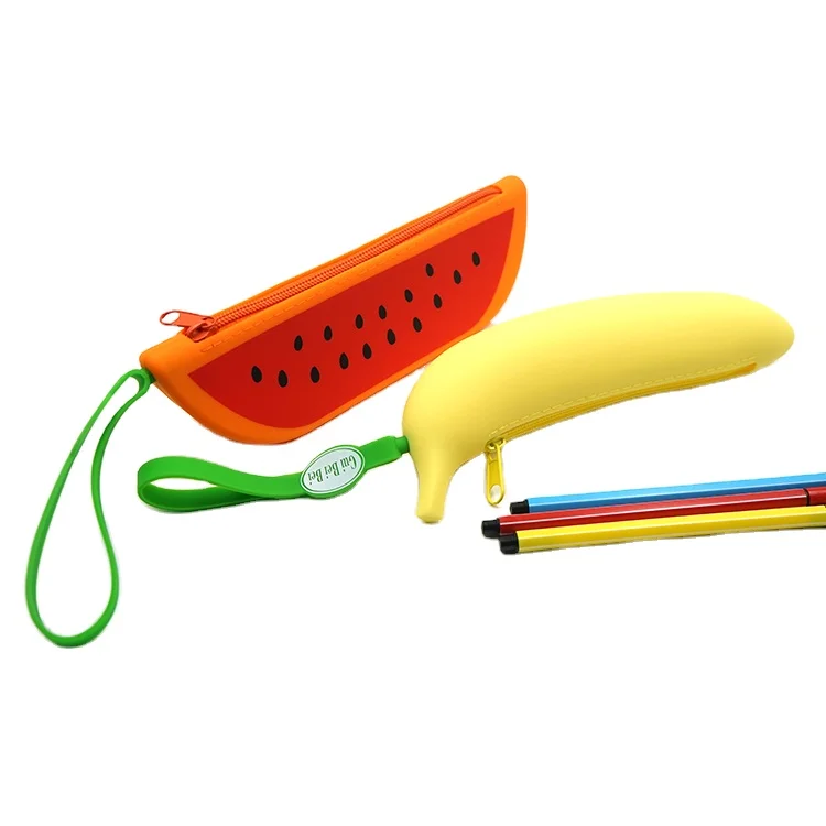 2020 Горячая продажа Рекламная Пользовательская форма Логотип Детский студенческий силиконовый пенал для карандашей