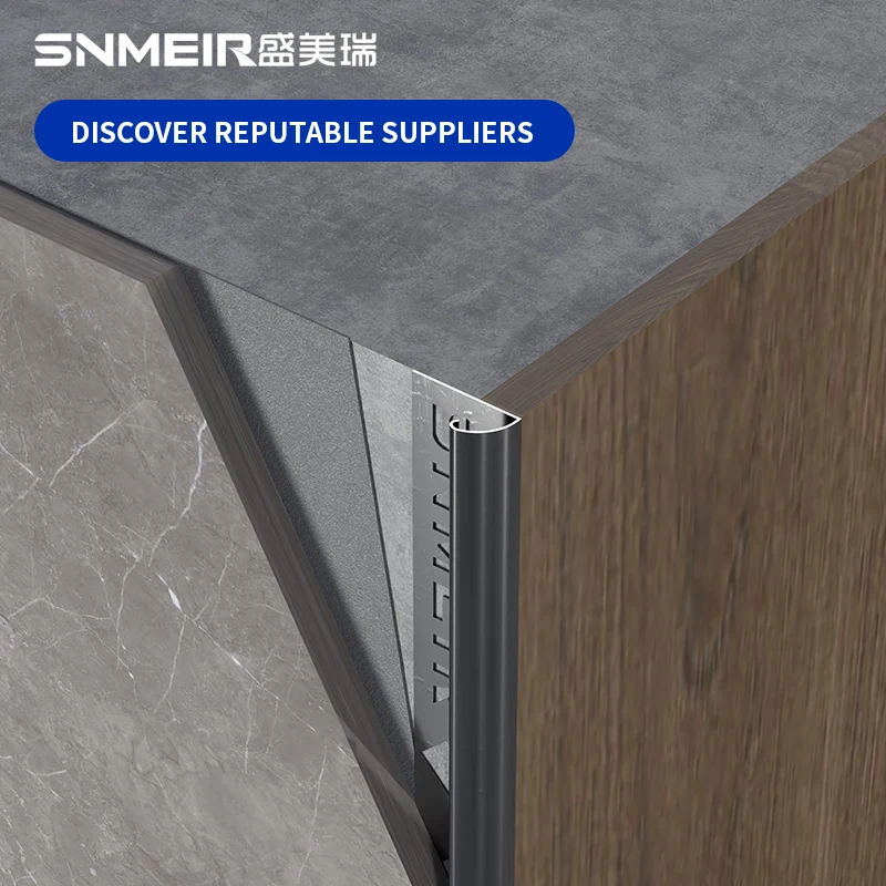 Snmeir Aluminum Ceramic Tile Corner Trims Curved Strip Protection Metal Edge Trim Line For Tile Decorative