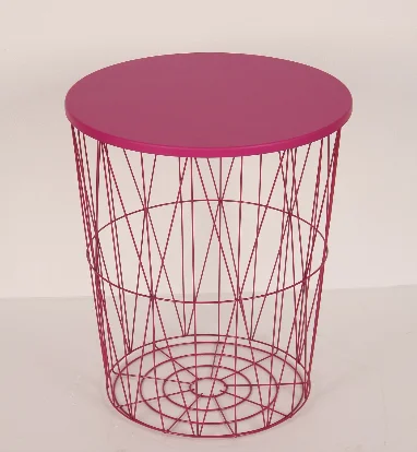 Round  Tea Coffee Desk Metal Wire Side Table for Living Room Furniture