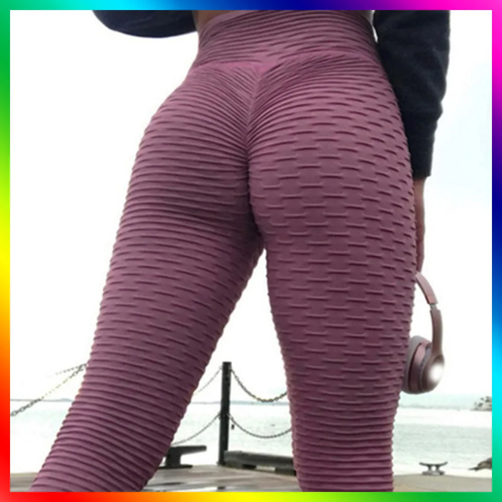 
Amazon Hot Sale High Waist Butt Lifting Textured Scrunch Butt Leggings Famous TikTok Leggings 