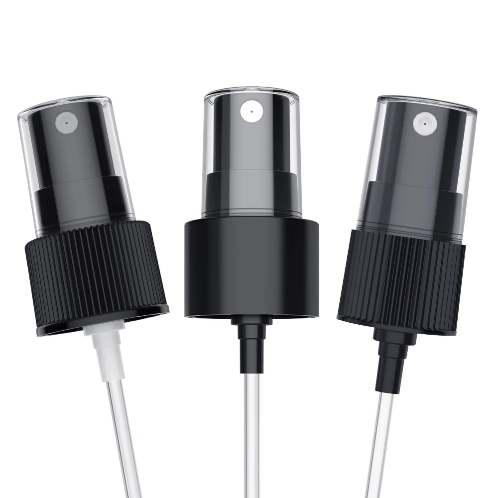 24/410  Black Mist Oil Sprayer Bottle Spray Plastic Cap, Essential Oil Spray Mist Nozzle