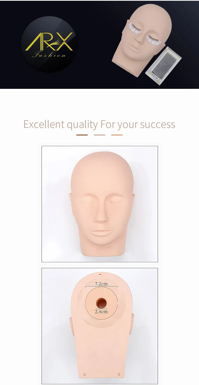 False Eyelashes Training Tool Practice Silicone Mannequin Model Head Beginner Set Practicing Head Mannequin