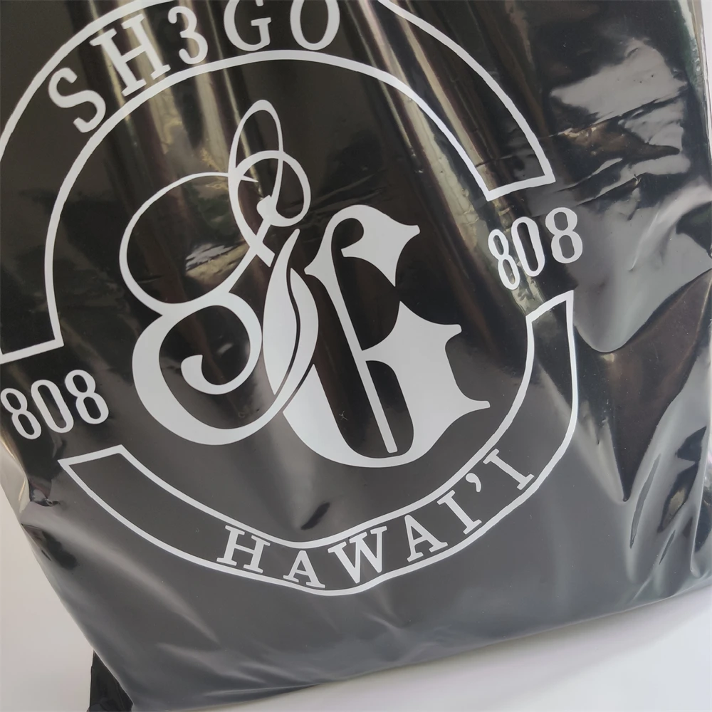 Custom Printed Logo Design PE Handle Plastic Bag Die Cut Bag Carry Poly Shopping Bag For Clothing/Shoe Packaging