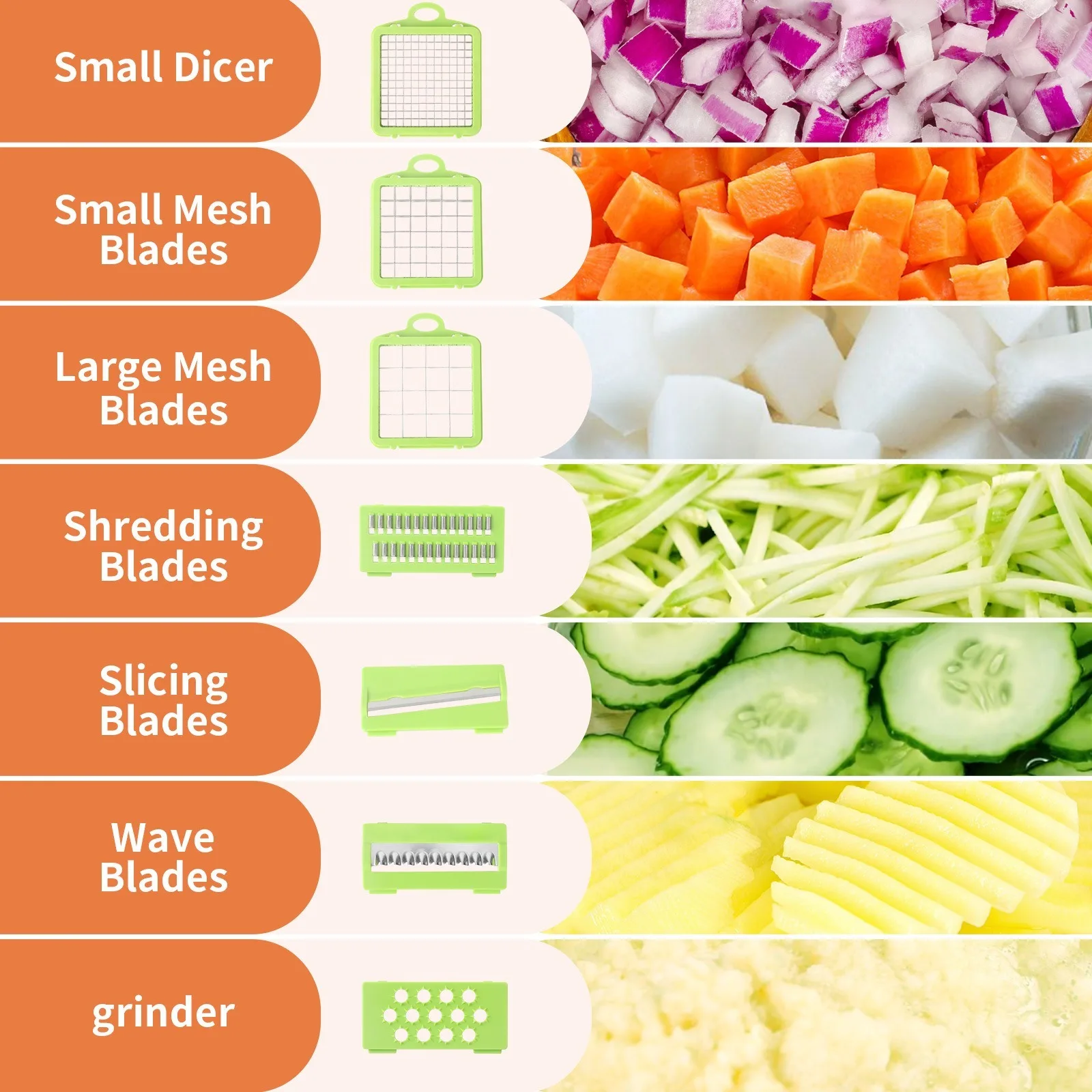 Superior Quality Multi-Function 17 In 1 Steel Kitchen Household Radish Potato Vegetable Chopper Slicer Dicer Cutting Grater