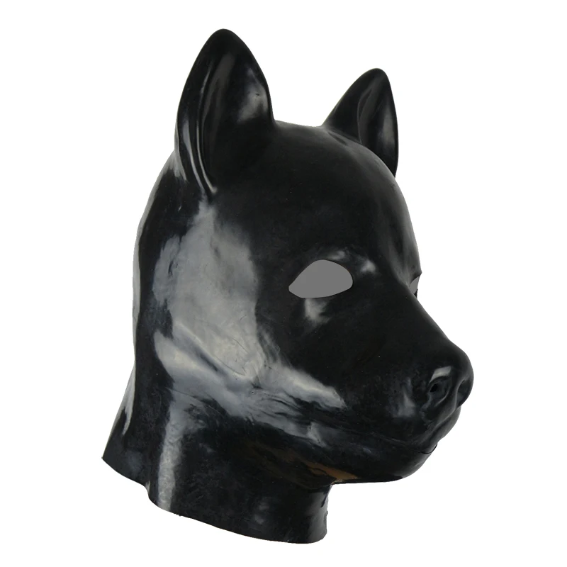 Bondage Hood Couples Dog Latex Fetish Mask Cosplay Sex Headgear Costumes Latex Bdsm
