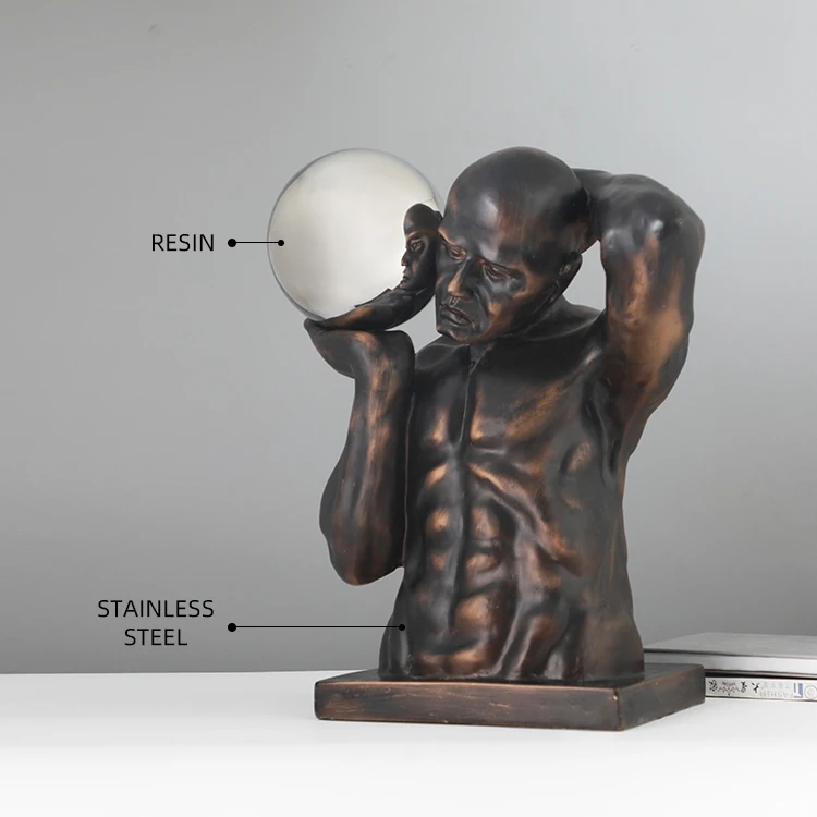 Handmade art modern large sculpture metal stainless steel craft decor figure human sculpture