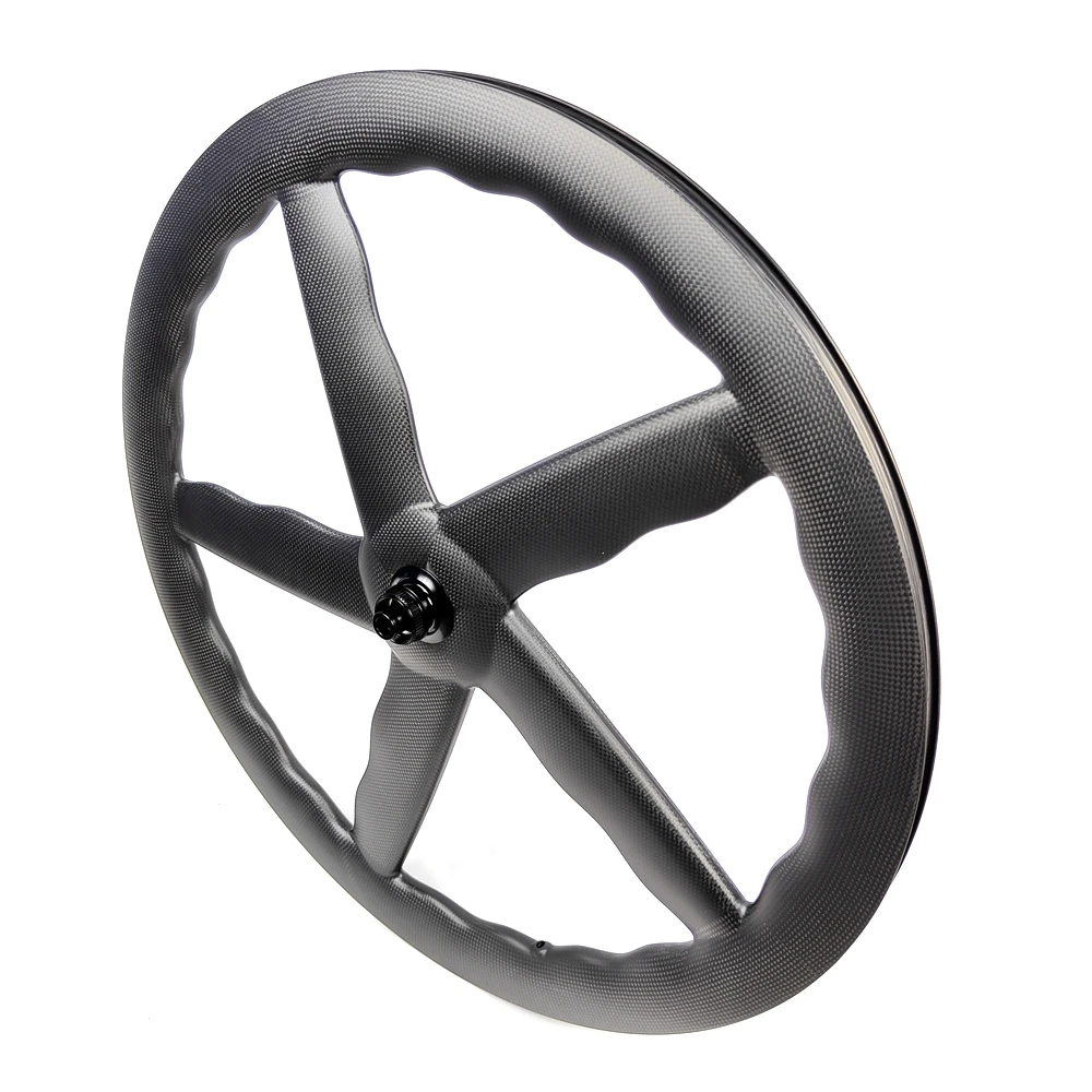 BIKEDOC SP-BL5D 700C Carbon Road Bike 50 55mm Deep Tubular T800 Track Bike Wave Wheel 25mm Width 5 Spokes Bicycle Carbon Wheel