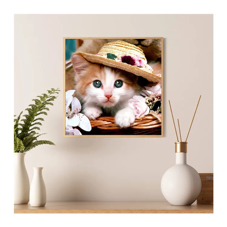 Cute Animal Model Cat Diy Customised Personalizada 30X30 Diamond Painting