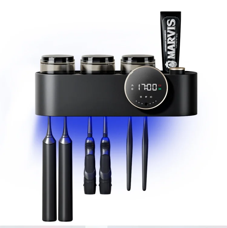 Smart rechargeable Uv Toothbrush Sterilizer Holder UVC Toothbrush Disinfector with warm dry function