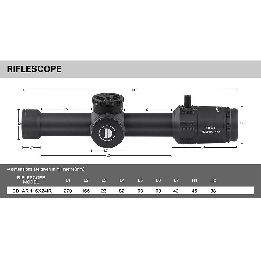 Discovery Sight ED 1- 6X24IR Illumination free Scope Mount Rings for Outdoor Optical Sights FFP