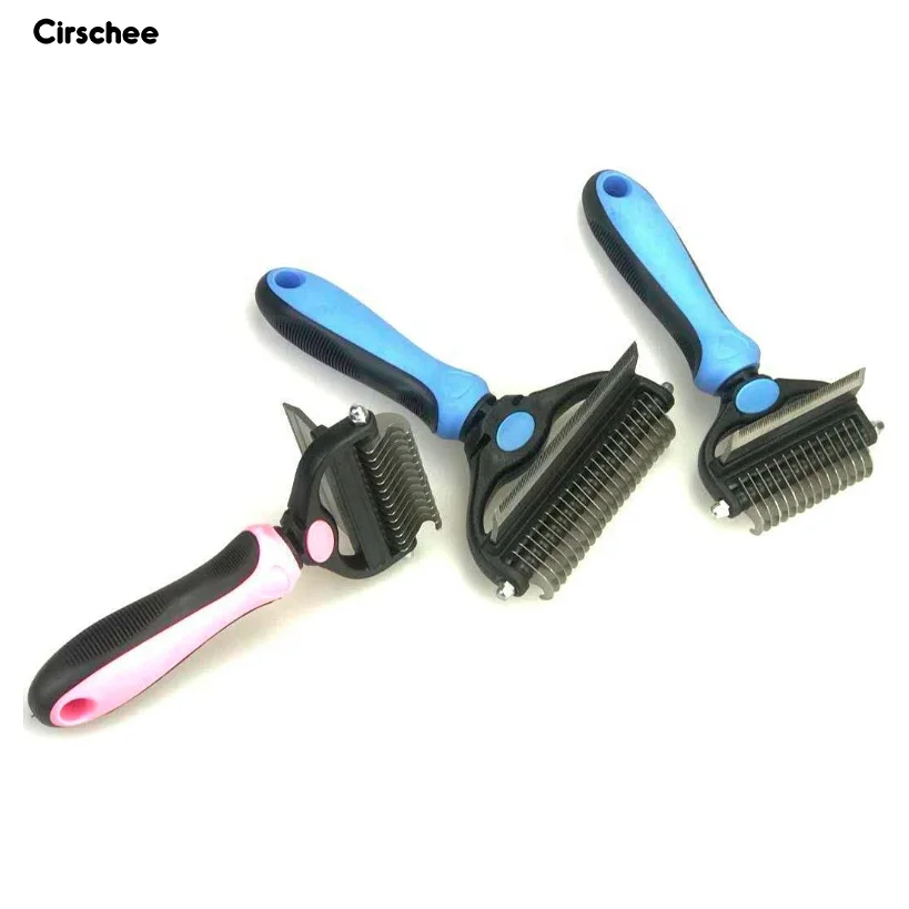 Лидер продаж на Amazon, двусторонняя щетка для удаления шерсти домашних животных из нержавеющей стали