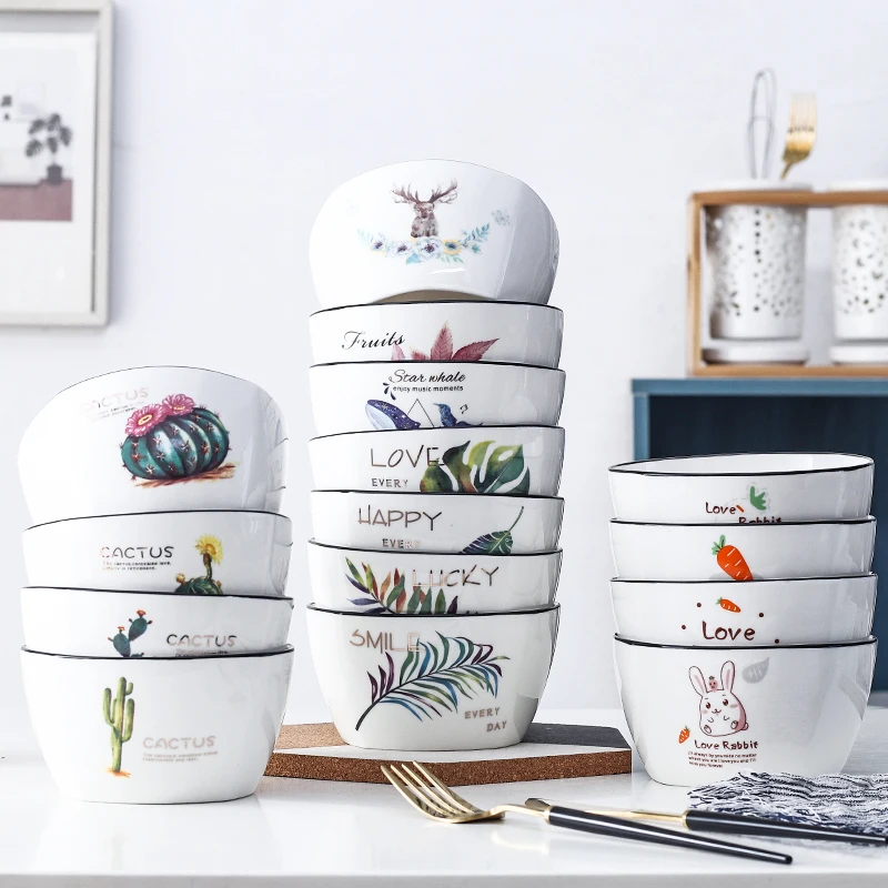 Керамическая круглая миска для лапши в японском стиле, керамическая миска для завтрака 4,5/5,5 дюйма