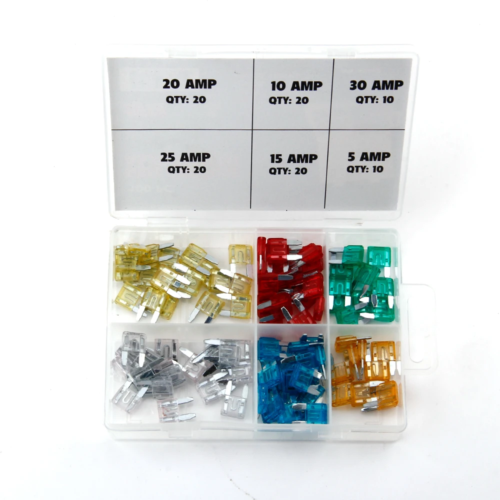 ATM plug in mini blade car fuse 100Pc.Mini Car Fuse Assortment factory wholesale