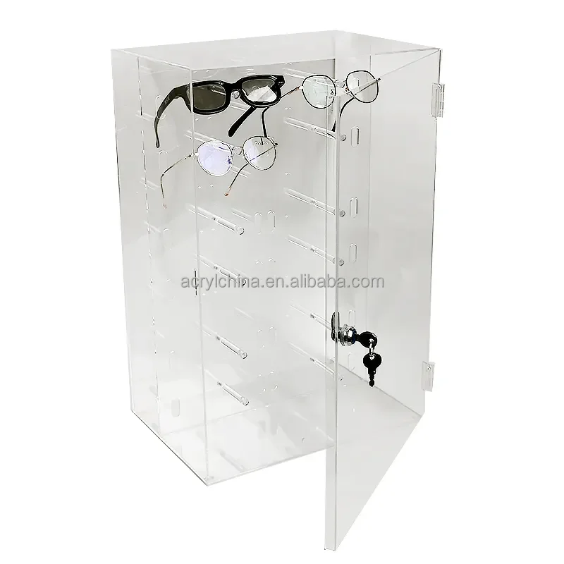High Quality Wholesale Customized acrylic eyeglasses display sunglasses floor cabinet