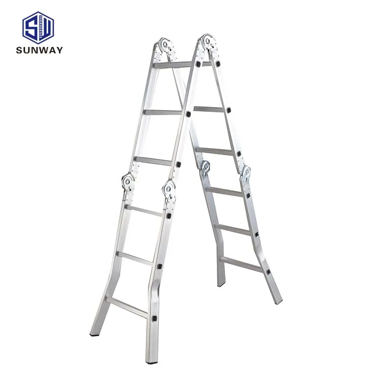 Outdoor Multi Use Aluminum Adjustable Folding Step Ladder With