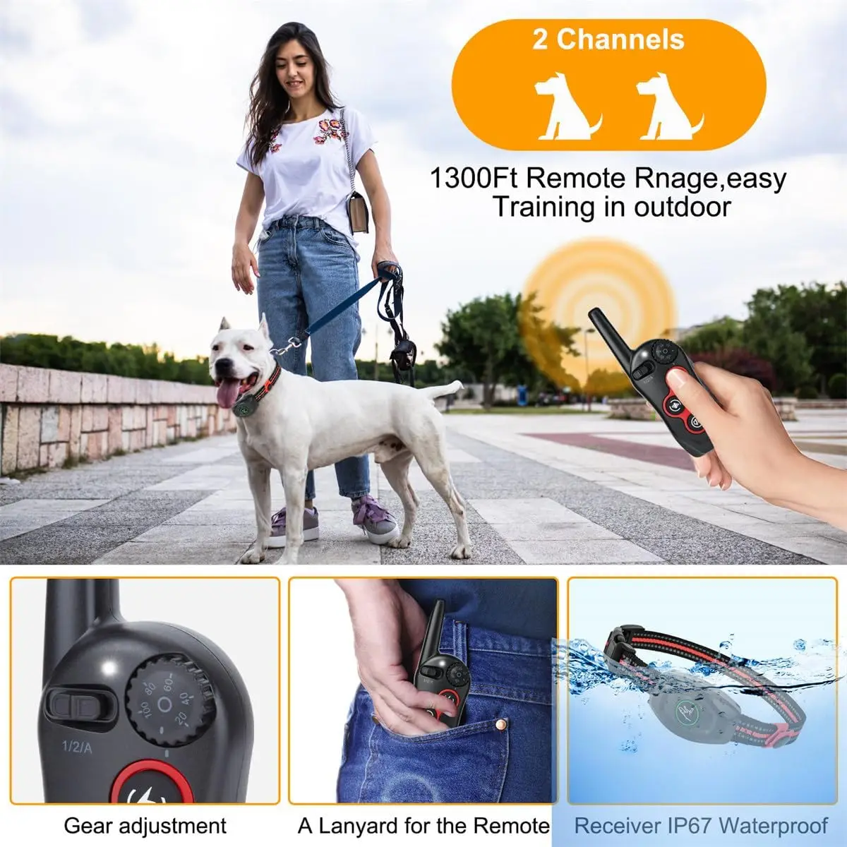 OEM & ODM waterproof electric shock training dog bark control collar with remote