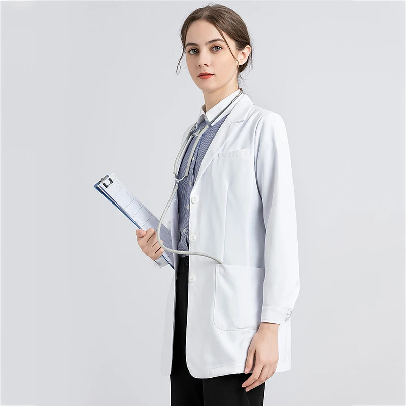 Custom Print 100% Cotton Chemical Science Lab Hospital Uniforms Medical Women White Doctor Coat Lab Coat For Man