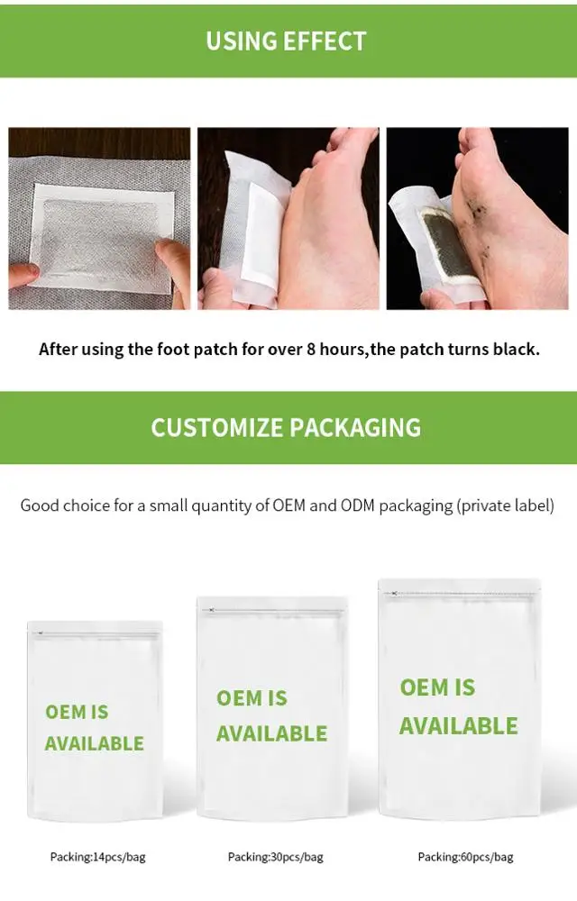 Free Sample Best Seller Korea Ginseng Detox Foot Patch