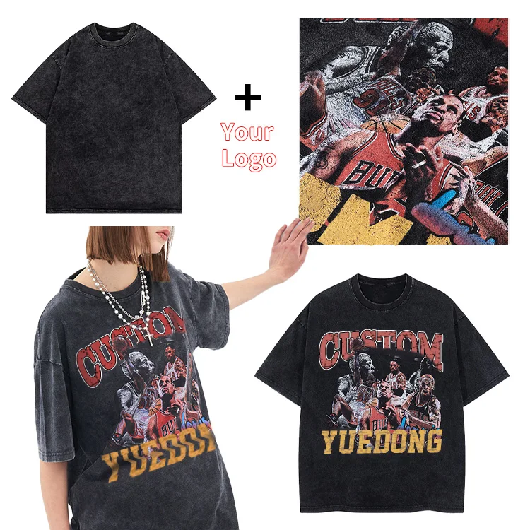 Высококачественная винтажная хлопковая Футболка большого размера с принтом на заказ для мужчин и женщин