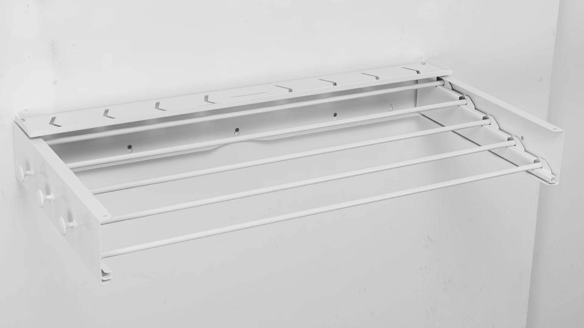 2024 SOYOUNG 100 CM Square Hooks Wall Mounted Dual Purpose Clothes Drying Rack Foldable Clothes Hanger For Balcony Use