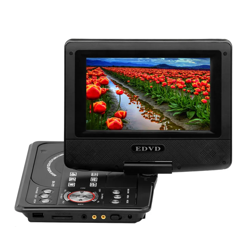 Display high resolution color 7inch TFT LCD screen portable dvd Media player