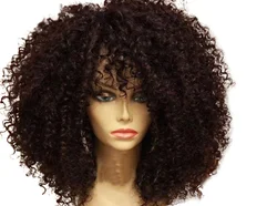 Короткие парики из человеческих волос с кружевом спереди афро-челка кудрявые бразильские неповрежденными волосами парик предварительно выщипанными полными