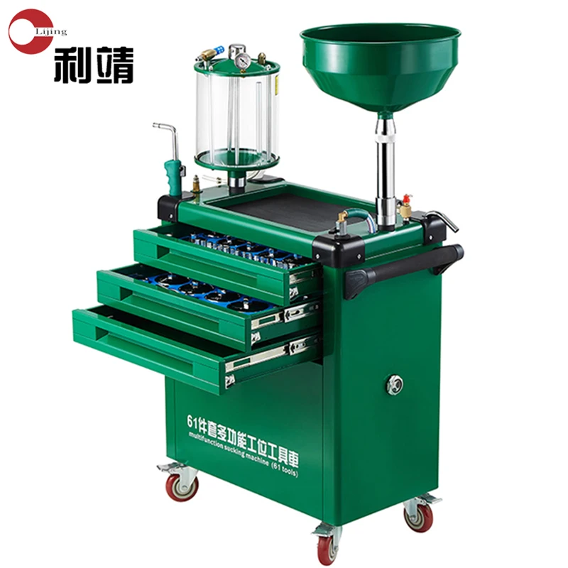 New In 2024 Automotive Tools Air-Operated 70L Waste Oil Drainer Tool Cabinet With Tools