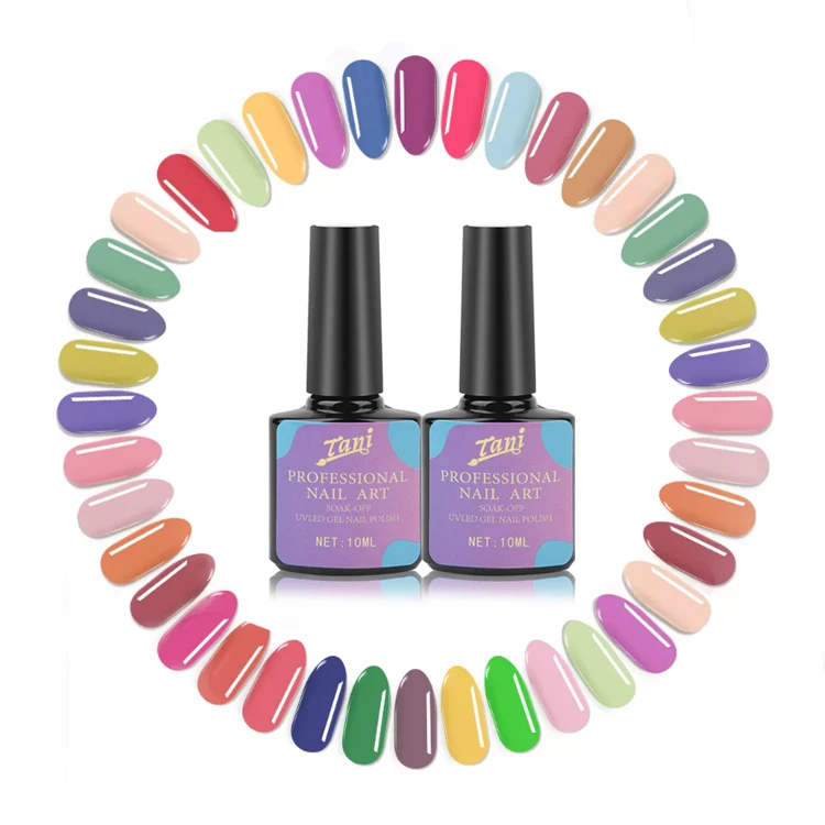 Tani Professional 8 Color Long Lasting UV Gel Polish Kit Private Label Nail Art Nail Gel Polish Set Box