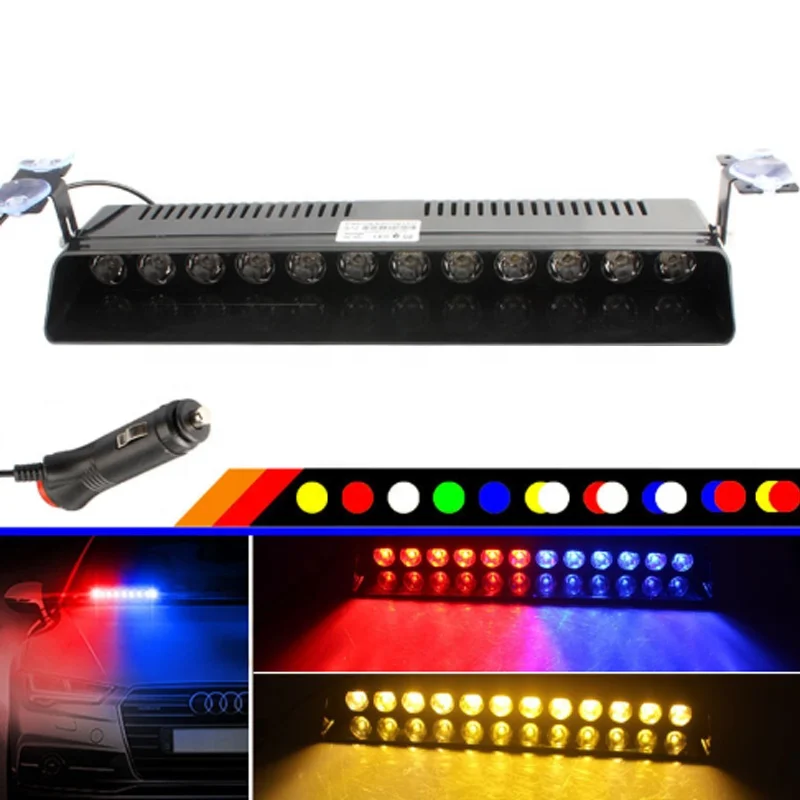 Red Blue Flashing Vehicle Warning Signal Lamps LED Strobe Car Windshield Emergency Lights 12V Auto Sucker Flashing Traffic Light