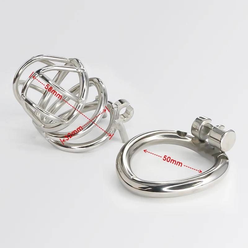 Stainless Steel Male Chastity Cage  Latch Design bdsm Sex Device  Cock Cage with lock for adult